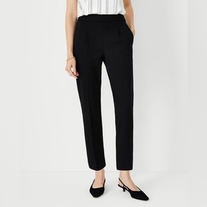 NWT Ann Taylor Black Velvet High Waist Easy Ankle Pant Large